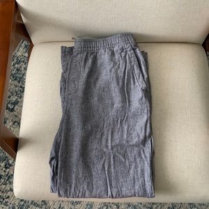 Chambray Linen Wide Leg Pant